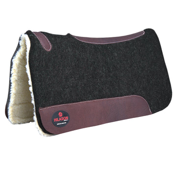 HILASON Western Wool Felt Horse Saddle Pad MADE IN USA Black Fur